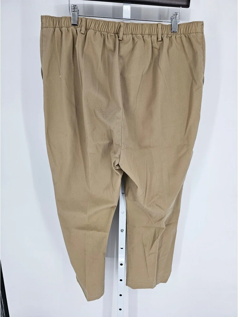 Lands End Womens Sz 16P Dress Pants Beige Khaki Straight Leg Fit 3